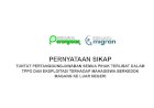 PERNYATAAN SIKAP TUNTUT PERTANGGUNGJAWABAN SEMUA PIHAK TERLIBAT DALAM TPPO DAN EKSPLOITASI TERHADAP MAHASISWA BERKEDOK MAGANG KE LUAR NEGERI