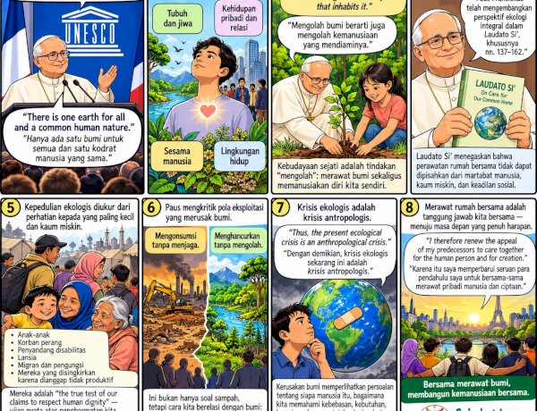 APA YANG DIKATAKAN OLEH PAUS LEO XIV TENTANG PERAWATAN BUMI, OUR COMMON HOME, ISI LAUDATO SI', KETIKA BERKUNJUNG KE PERANCIS  BARU-BARU INI?