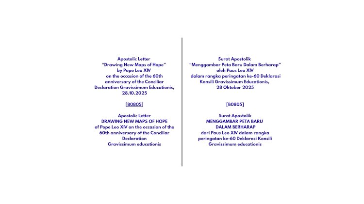 Apostolic Letter  “Drawing New Maps of Hope” by Pope Leo XIV